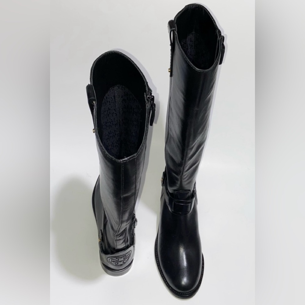 Tory Burch Colton Galleon Leather Knee High Riding Boot Perfect Black Size 7.5